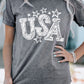USA Star Graphic Round Neck Tee