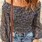 Floral Off-Shoulder Ruched Top