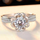 2 Carat Moissanite Floral Platinum-Plated Ring