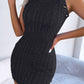 Decorative Button Sleeveless Cable-Knit Dress
