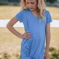 Girls Twisted V-Neck Short Sleeve Dress