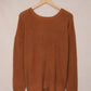 Crisscross Back Waffle-Knit Sweater