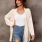 Warm Fall Mixed Knit Open Front Longline Cardigan