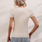 Cutout Round Neck Short Sleeve Knit Top