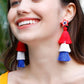 Beaded Star Tassel Dangle Earrings