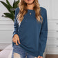 Round Neck Raglan Sleeve Exposed Seam Sweatshirt