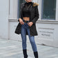 Faux Fur Trim Hooded Puffer Jacket