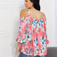 Sew In Love Full Size Fresh Take  Floral Cold-Shoulder Top
