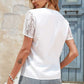 Floral Graphic Scalloped V-Neck Top