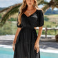 Cutout Balloon Sleeve Layered Dress