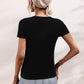 Cutout Round Neck Short Sleeve Knit Top