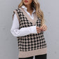 Houndstooth V-Neck Knit Vest