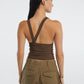 Halter Neck Ribbed Cropped Top