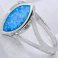 925 Sterling Silver Split Shank Opal Ring