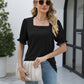 Square Neck Flounce Sleeve Top