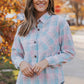 Plaid Button-Up Dropped Shoulder Shirt