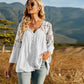Spliced Lace Buttoned Blouse