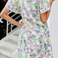 Floral Pom Pom Detail Petal Sleeve Dress