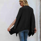 Waffle-Knit Cloak Sleeve Pocket Sweater