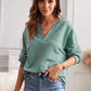 Button Detail Curved Hem Top