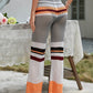 Color Block Openwork Knit Pants