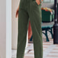 Drawstring Elastic Waist Pants with Pockets