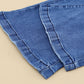 Distressed Flare Leg Jeans with Pockets