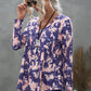 Leopard and Tie-Dye Print Ruffle Hem Top