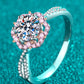1 Carat Moissanite Flower-Shaped Crisscross Ring