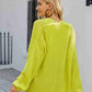 Rib-Knit Open Front Drop Shoulder Cardigan