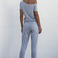 Asymmetrical Neck Tied Jumpsuit with Pockets