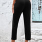 Straight Leg Cropped Pants with Pockets