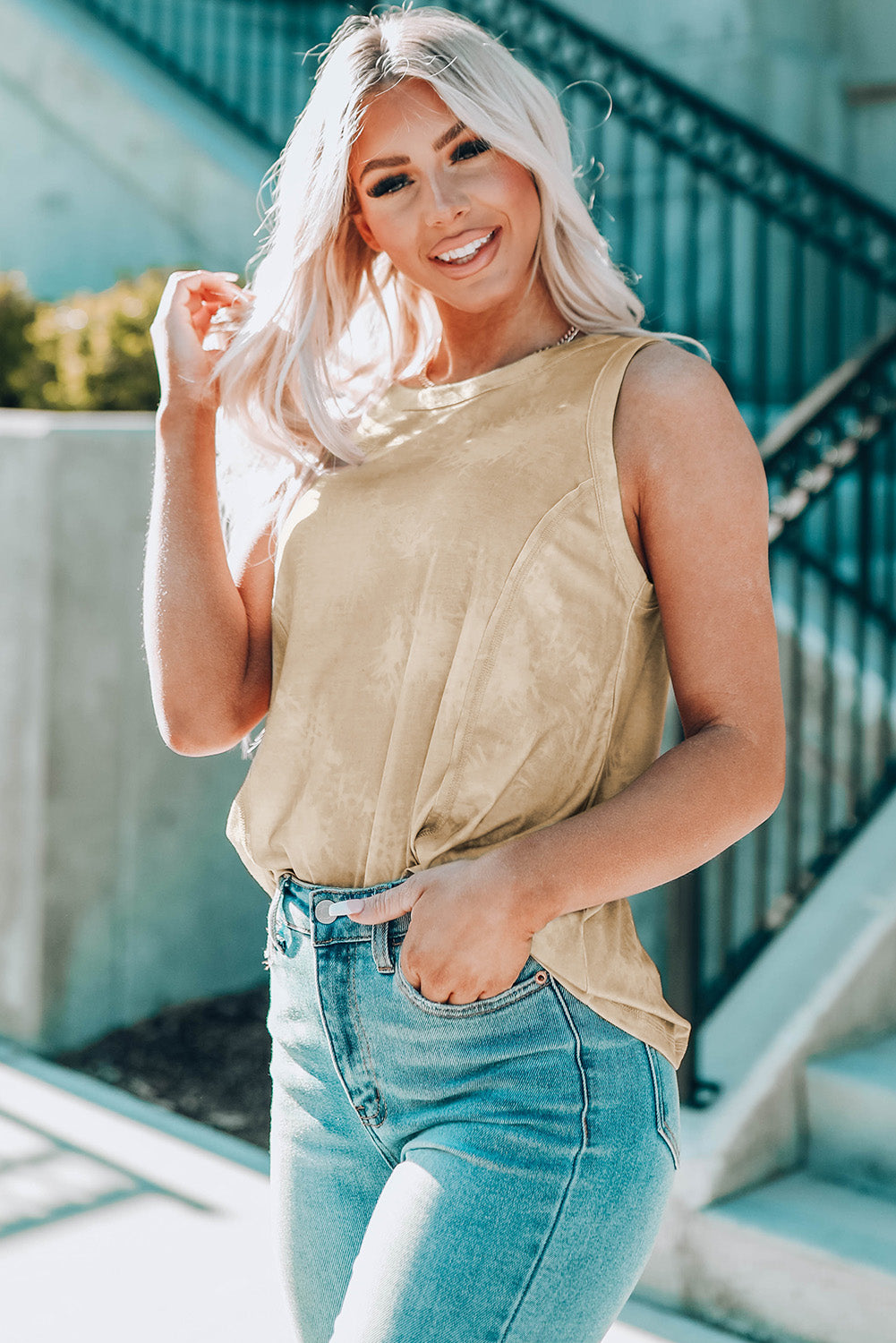 Tie-Dye Round Neck Tank