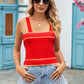Contrast Square Neck Knit Tank