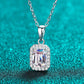 Square Moissanite Pendant Chain Necklace