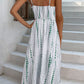 Printed Surplice Adjustable Spaghetti Strap Maxi Dress