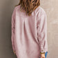 Suede Snap Front Dropped Shoulder Jacket