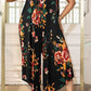 Plus Size Printed Spaghetti Strap Wide Leg Jumpsuit