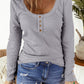Button Front Scoop Neck Top