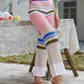 Color Block Openwork Knit Pants