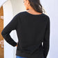 Round Neck Raglan Sleeve Exposed Seam Sweatshirt