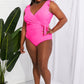 Marina West Swim Full Size Float On Ruffle Faux Wrap One-Piece in Pink