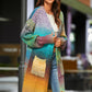 Gradient Button Down Duster Cardigan with Pockets