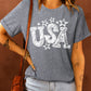 USA Star Graphic Round Neck Tee