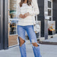 Striped Dropped Shoulder V-Neck Top