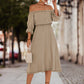 Frilled Off-Shoulder Flounce Sleeve Dress