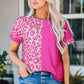 Leopard Two-Tone Round Neck Tee