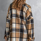 Plaid Dropped Shoulder Pocketed Shirt Jacket