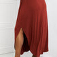 Zenana It's My Time Full Size Side Scoop Scrunch Skirt in Dark Rust