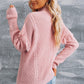 Fringe Detail Mixed Knit Sweater
